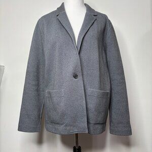 J. Crew Women's Knit Ponte Blazer Jacket AT805 Gray Cotton Blend Career Size M